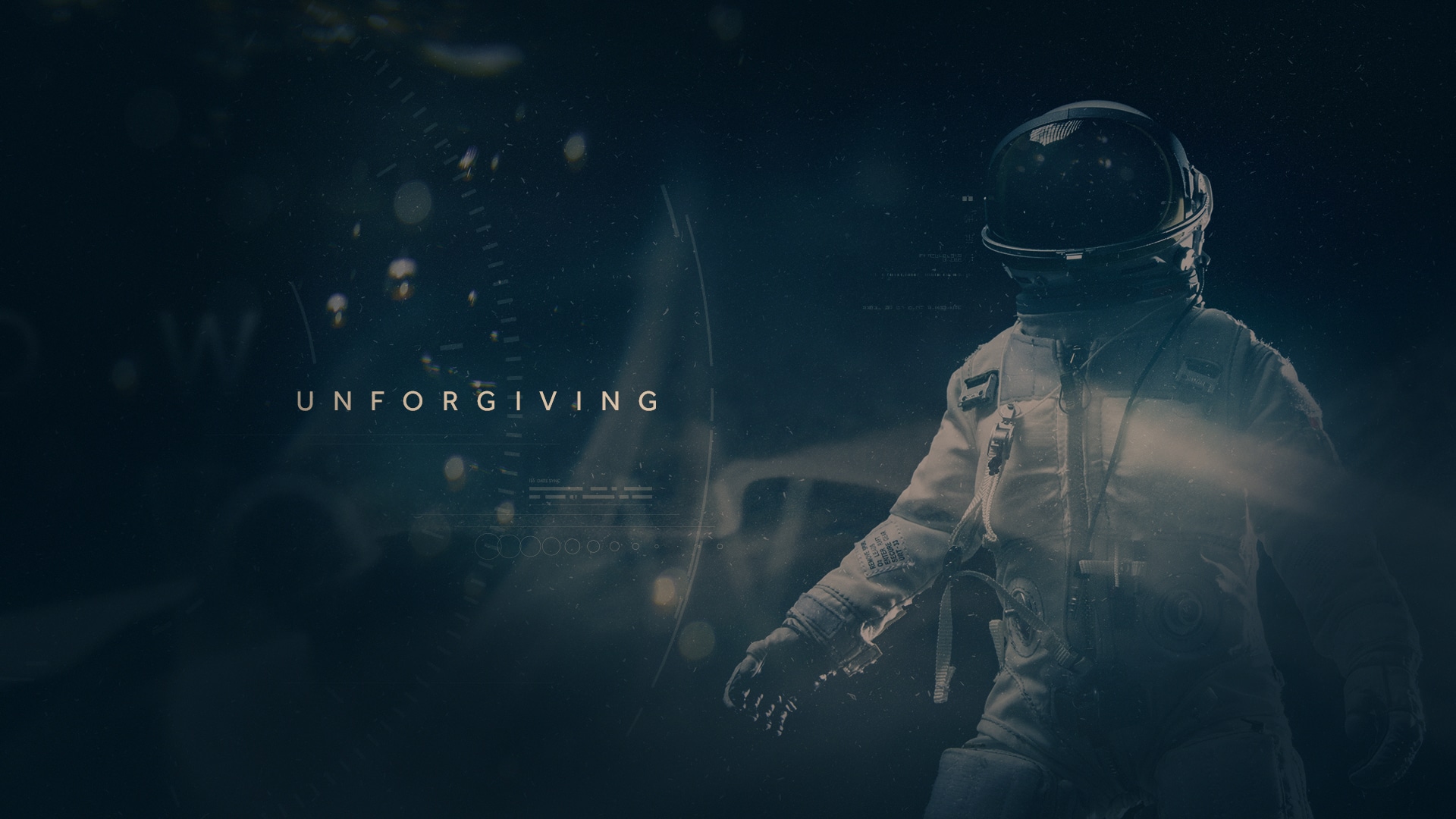 astronaute dans le brouillard avec effets lumineux bokeh et illustrations techniques